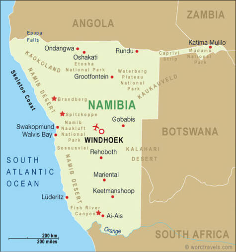 namibia cities map